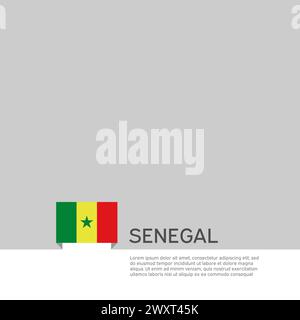 Sfondo bandiera Senegal. Bandiera patriottica senegal di stato, copertina. Modello di documento con bandiera senegalese su sfondo bianco. Poster nazionale. Affari Illustrazione Vettoriale