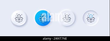 Icona della linea del programma fedeltà. Punti bonus. Casella di sconto. Icone di linea. Vettore Illustrazione Vettoriale