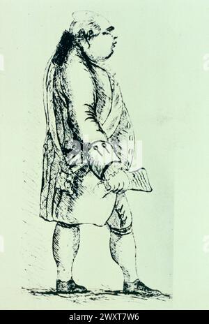 Lord Frederick North, PM of England, caricatura di J. Sayers, XVIII secolo Foto Stock