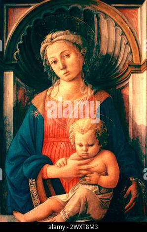 Madonna col bambino, dipinto dell'artista italiano fra Filippo Lippi, XV secolo Foto Stock