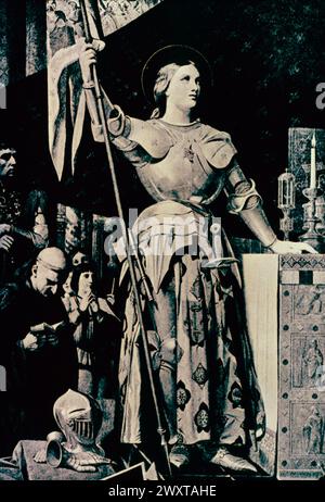 Giovanna d'Arco all'incoronazione di Carlo VII, dipinto dell'artista francese Jean Auguste Diminique Ingres, anni '1800 Foto Stock