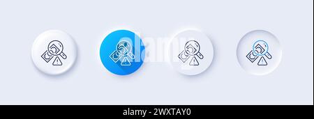 Icona della linea di frode. Segno del crimine di denaro. Icone di linea. Vettore Illustrazione Vettoriale