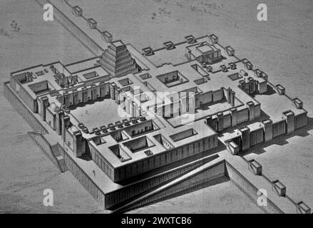 Ricostruzione del Palazzo di Sargon II a Khorsabad, Assiria 700 a.C. Foto Stock