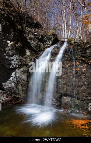 Cascata nella foresta vergine di Frakto in Macedonia, Grecia Foto Stock