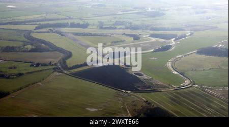 Vista aerea da ovest del Croft Circuit Foto Stock