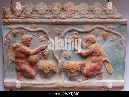 Scena dell'uva vintage e tramp, Italia, Campania, i secolo, Museo Statale delle Belle Arti di Pushkin, Mosca, Russia Foto Stock