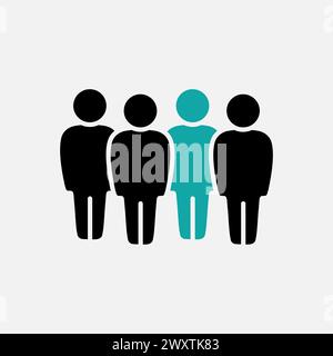Simbolo, icona persone. Icona per la progettazione, il logo, l'app e l'interfaccia utente di infografiche. Illustrazione vettoriale Illustrazione Vettoriale
