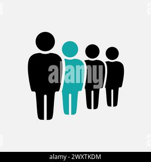 Simbolo, icona persone. Icona per la progettazione, il logo, l'app e l'interfaccia utente di infografiche. Illustrazione vettoriale Illustrazione Vettoriale