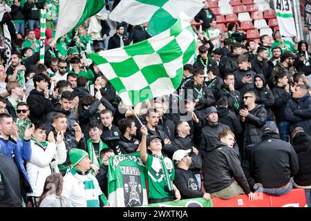 Gijón, Asturie, Spagna settentrionale- LaLiga HYPERMOTION, 2a divisione, giorno 33, Real Sporting de Gijón - RC Santander, sul campo di Molinón Foto Stock