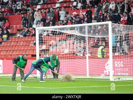 Gijón, Asturie, Spagna settentrionale- LaLiga HYPERMOTION, 2a divisione, giorno 33, Real Sporting de Gijón - RC Santander, sul campo di Molinón Foto Stock