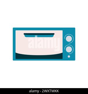Icona del logo del microonde. Simbolo vettoriale del forno da cucina. Icona vettoriale forno elettrico. Concetto di vettoriale di cottura fatto in casa. Illustrazione Vettoriale