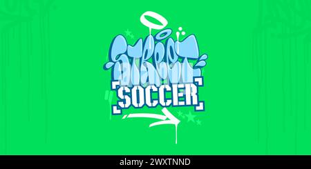 Astratto Hip Hop scritto a mano Urban Graffiti Style Street Soccer Vector Illustrazione Vettoriale