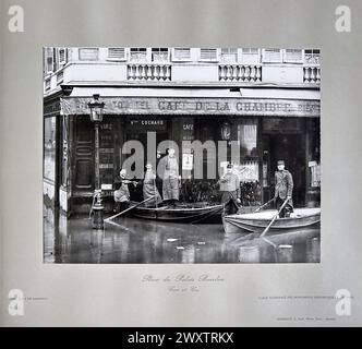 Parigi, Francia, foto storiche, Parigi, 1910, alluvioni, Place de Palais Bourbon, Caisse Nationale des Monuments Historiques Foto Stock