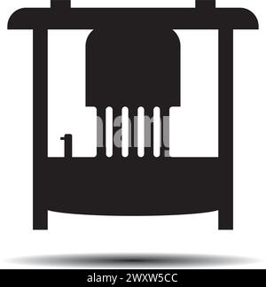 Disegno dell'illustrazione dell'icona vettoriale del modello del logo della stufa Illustrazione Vettoriale