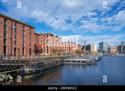 Albert Dock da Salthouse Dock, Liverpool, Merseyside, Inghilterra, Regno Unito Foto Stock