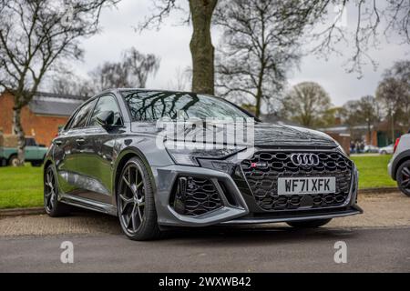 Audi A3 RS3 TFSI quattro Launch Edition, in mostra al Motorsport assembly tenutosi presso il Bicester Heritage Centre il 31 marzo 2024. Foto Stock