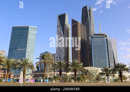 Riyadh, Arabia Saudita - 25 2024 marzo, King Abdullah Financial District , torri d'affari KAFD Foto Stock