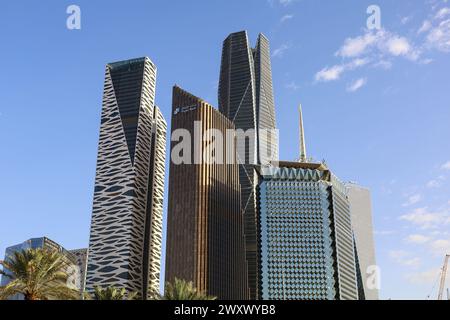 Riyadh, Arabia Saudita - 25 2024 marzo, King Abdullah Financial District , torri d'affari KAFD Foto Stock