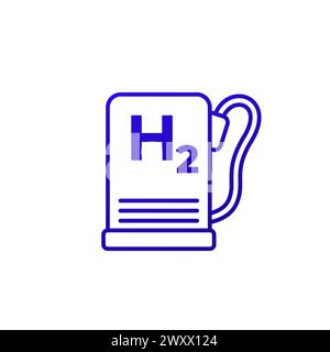 icona della stazione di rifornimento di idrogeno, vettore Illustrazione Vettoriale