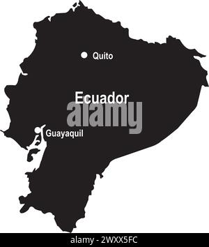 Icona della mappa Ecuador illustrazione vettoriale disegno simbolo Illustrazione Vettoriale