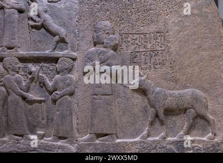 Rilievo di basalto ittita, Museo di Archeologia, Gaziantep, Provincia di Gaziantep, Turchia Foto Stock