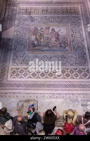 Mosaico di Andromeda, Zeugma Mosaic Museum, Gaziantep, provincia di Gaziantep, Turchia Foto Stock