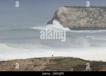 Marejada en el mar Cantábrico. Suances Foto Stock