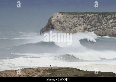 Marejada en el mar Cantábrico. Suances Foto Stock