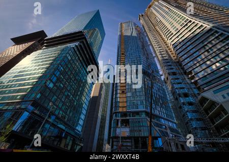 QUATTRO progetti, grattacielo, cantiere, distretto finanziario, distretto bancario, Francoforte sul meno, Assia, Germania Foto Stock