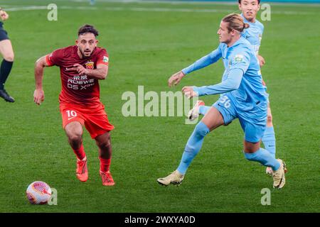Lo Shanghai Port Football Club ha sconfitto l'Henan Jiuzu Dukang Football Club con 3-1 nel terzo turno della Chinese Super League (CSL) 2024 a Shanghai, Foto Stock