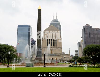 INDIANAPOLIS, USA - 02 SETTEMBRE 2014: L'Obelisco fu costruito nel 1923 e la piazza fu completata nel 1930 Foto Stock