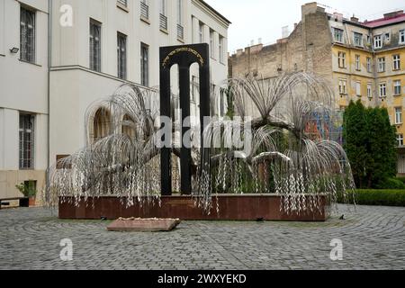 Il Memoriale dei Martiri ebrei ungheresi nel Parco commemorativo dell'Olocausto di Raoul Wallenberg nella sinagoga di via Dohány. Foto Stock