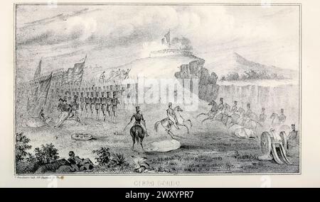 La battaglia di Cerro Gordo, da " l'esercito e la marina d'America " di Jacob K Neff, 1852 la battaglia di Cerro Gordo, o battaglia di Sierra Gordo, fu uno scontro nella guerra messicano-americana del 18 aprile 1847. La battaglia vide le truppe statunitensi di Winfield Scott aggirare il più grande esercito messicano di Antonio López de Santa Anna, allontanandolo da una forte posizione difensiva Foto Stock