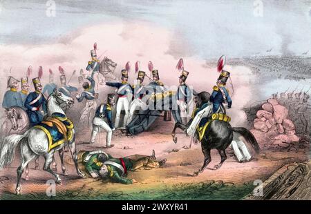 La battaglia di Buena Vista (22–23 febbraio 1847), nota come battaglia di la Angostura in Messico, e talvolta come battaglia di Buena Vista/la Angostura, fu una battaglia della guerra messicano-americana. Fu combattuta tra le forze statunitensi, in gran parte volontari,[1] sotto il generale Zachary Taylor, e l'esercito messicano molto più grande sotto il generale Antonio López de Santa Anna. Si è svolto nei pressi di Buena Vista, un villaggio nello stato di Coahuila, Foto Stock