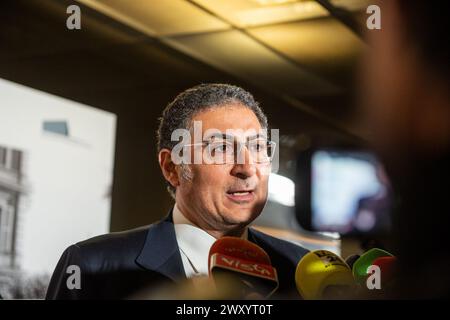 Roma, Italia. 21 marzo 2024. Presentazione Totem binario della memoria, alla stazione Tiburtina di Roma . Nella foto Victor Fladun - Cronaca - Roma, Italia - mercoledì 3 aprile 2024 (foto Valentina Stefanelli/LaPresse) presentazione del Totem binario della memoria alla stazione Tiburtina. Nella foto il Victor Fladun - News - Roma, Italia - mercoledì 3 aprile 2024 (foto Valentina Stefanelli/LaPresse) credito: LaPresse/Alamy Live News Foto Stock