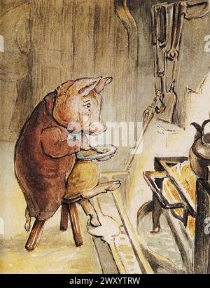 The tale of Pigling Bland di Potter, Beatrix, 1866-1943 data di pubblicazione 1913 The tale of Pigling Bland è un libro per bambini scritto e illustrato da Beatrix Potter e pubblicato per la prima volta da Frederick Warne & Co. Nel 1913. La storia descrive le avventure del maiale del titolo e come la sua vita cambia dopo aver incontrato un compagno di anime Foto Stock