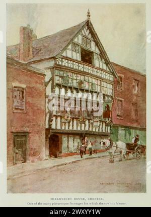 Shrewsbury House, Chester 1911 Gordon Cochrane Home (25 luglio 1878 – 13 dicembre 1969) è stato un artista, scrittore e illustratore inglese. Foto Stock