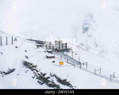 Osservatorio Gornergrat e picco del Cervino, Zermatt Svizzera. Foto Stock