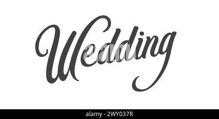 Benvenuti nel testo del matrimonio, calligrafia personalizzata scritta a mano isolata sul bianco Illustrazione Vettoriale