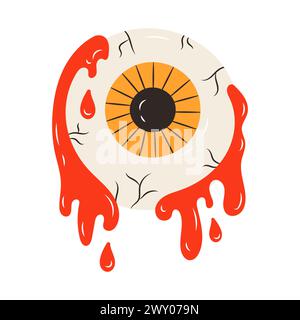 Occhio sanguinoso zombie. Illustrazione Vettoriale