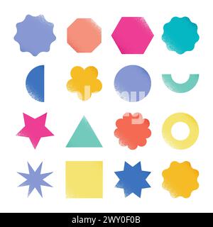 Forme geometriche con trama. Semplice illustrazione vettoriale Illustrazione Vettoriale