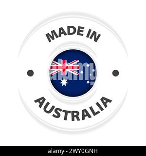 Made in Australia grafica ed etichetta. Elemento di impatto per l'uso che si desidera fare di esso. Illustrazione Vettoriale