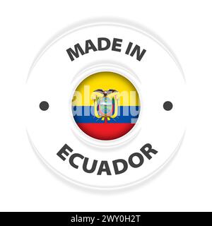 Realizzato in Ecuador grafico ed etichetta. Elemento di impatto per l'uso che si desidera fare di esso. Illustrazione Vettoriale