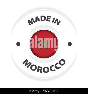 Realizzato in Marocco, grafica ed etichetta. Elemento di impatto per l'uso che si desidera fare di esso. Illustrazione Vettoriale