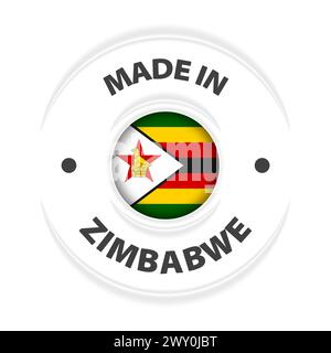 Prodotto in Zimbabwe grafico ed etichetta. Elemento di impatto per l'uso che si desidera fare di esso. Illustrazione Vettoriale