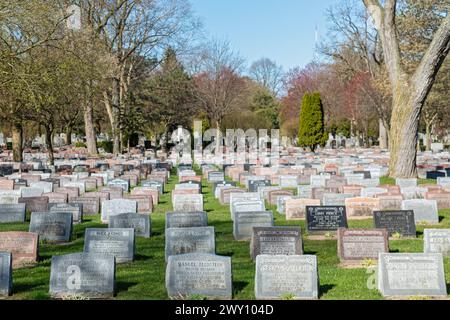 Ferndale, Michigan - Machpelah Cemetery, un cimitero ebraico nella periferia di Detroit. Foto Stock