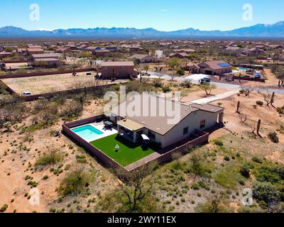 Foto di un drone a Sahuarita, Arizona meridionale, Stati Uniti Foto Stock