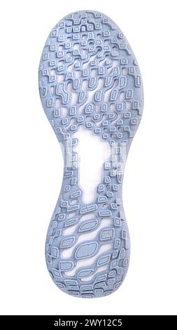 suola di scarpa da running su sfondo bianco isolata con percorso di ritaglio Foto Stock