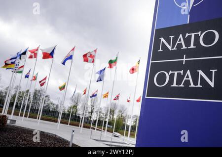 Symbolbild im Rahmen des Treffens der NATO-Aussenministerinnen und -Aussenminister. Bruessel, 03.04.2024. Fotografiert im Auftrag des Auswaertigen AMT Foto Stock