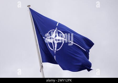 Symbolbild im Rahmen des Treffens der NATO-Aussenministerinnen und -Aussenminister. Bruessel, 03.04.2024. Fotografiert im Auftrag des Auswaertigen AMT Foto Stock